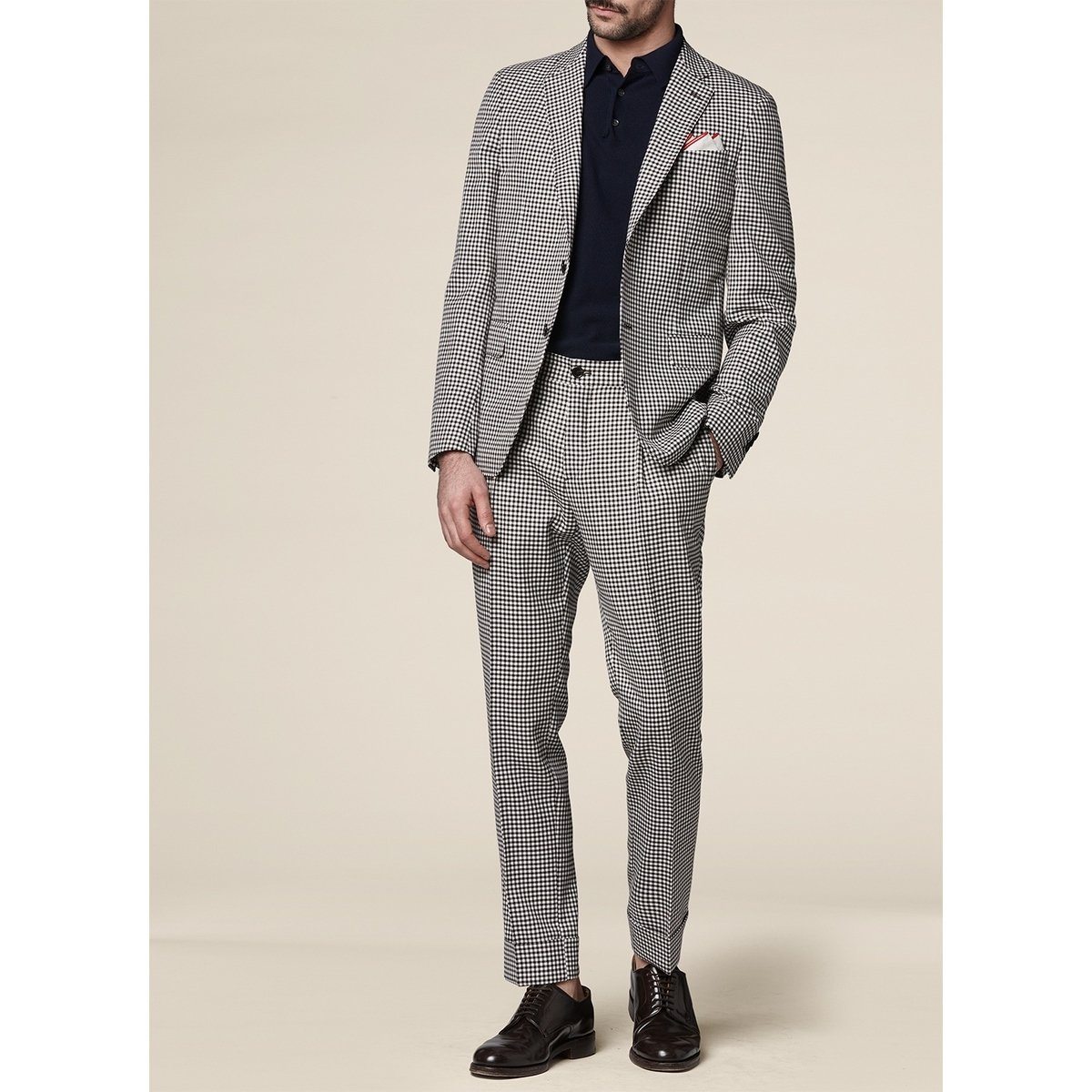 Fursac - Veste En Laine À Carreaux Vichy - Chocolat - Homme