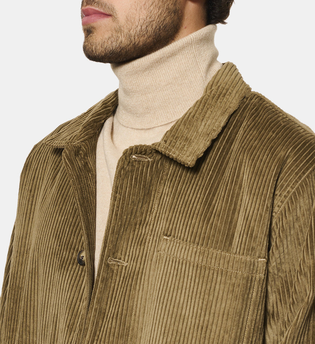 Plain Velvet Overshirt Taupe