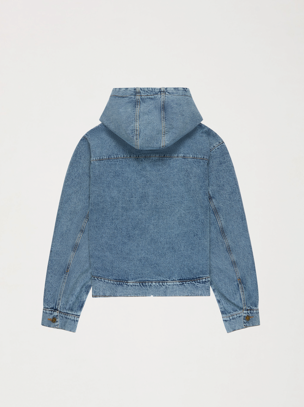 Veste À Capuche Unisexe Patch Denim Délavé
