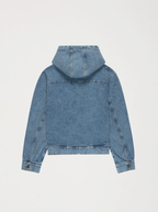 Veste À Capuche Unisexe Patch Denim Délavé
