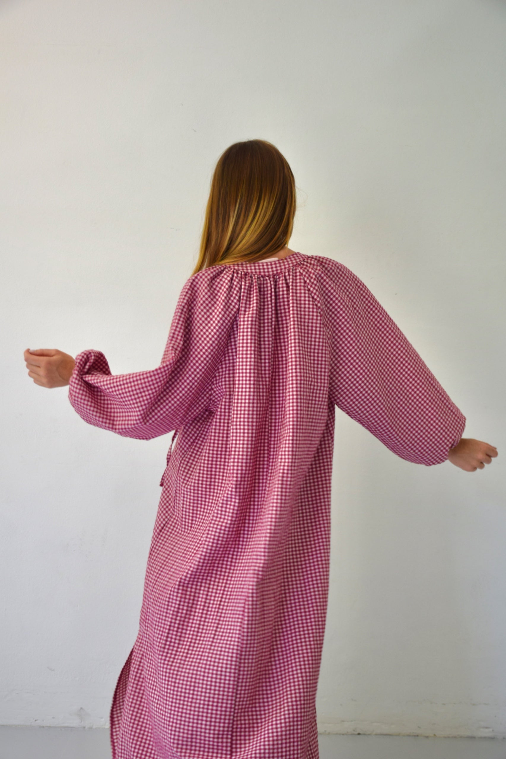 Vestido Matilde Vichy Burdeos