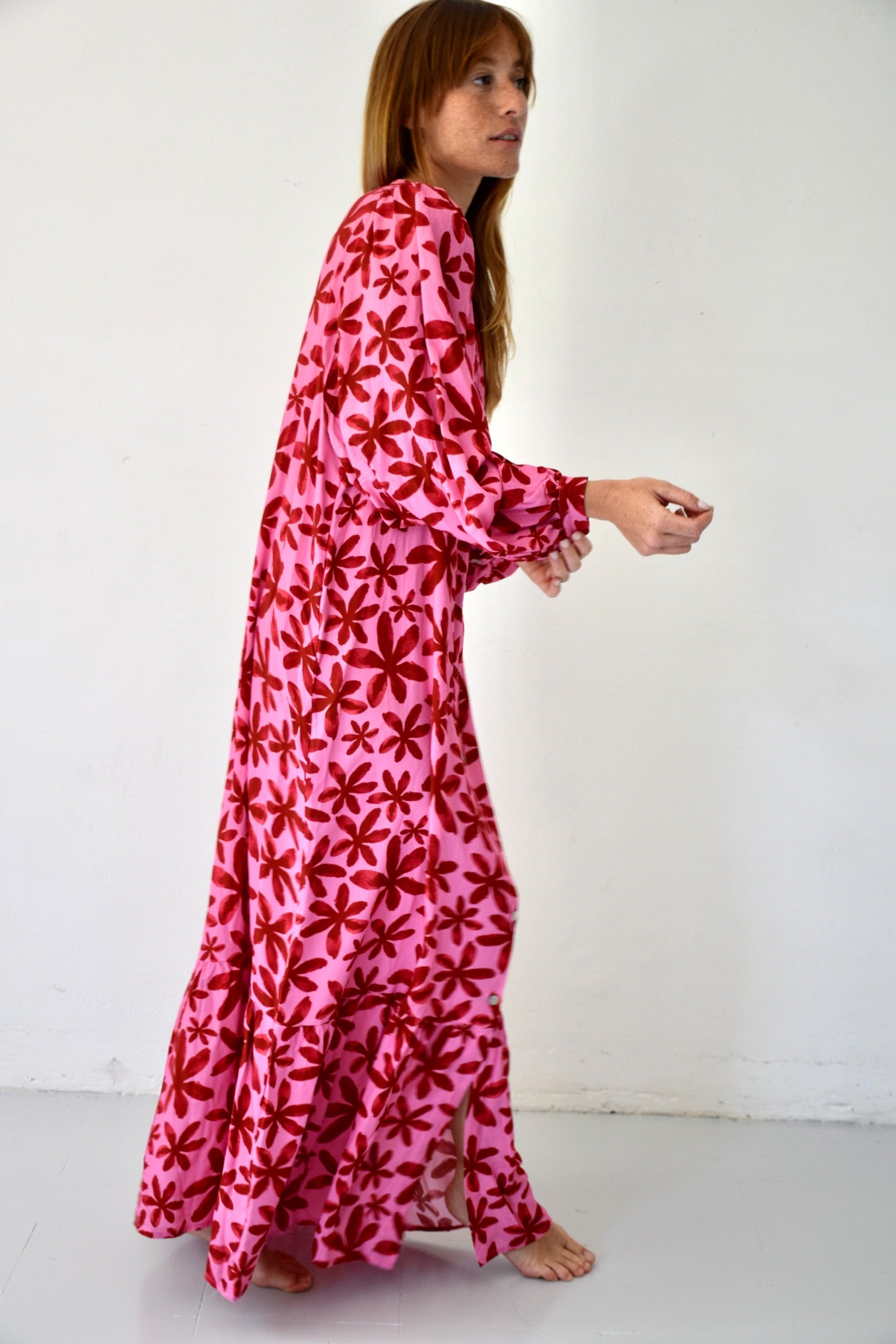 Vestido Micaela Flores Rosa