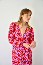 Vestido Micaela Flores Rosa