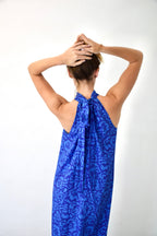 Vestido hasta el suelo azul marino