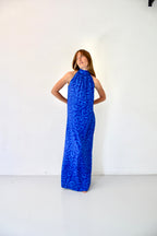 Vestido hasta el suelo azul marino
