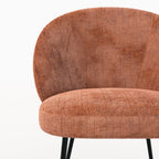 Bloomy - Chaise En Velours Chenillé Terracotta Et Métal Noir