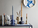 Bess - Set of 6 Candle Holders - Blue - Polyresin