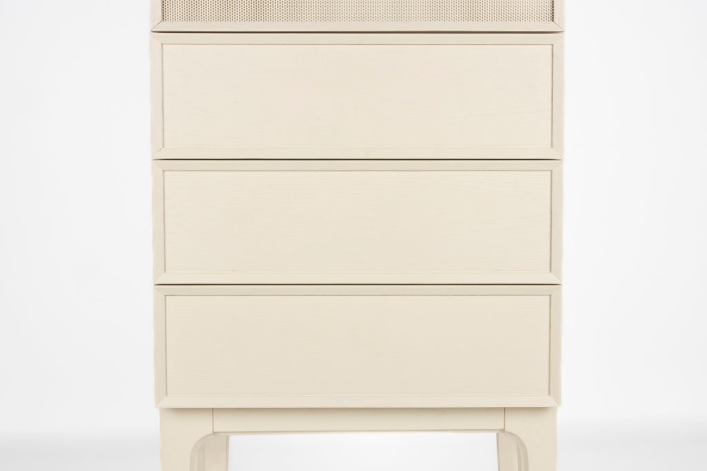 June 1 Porte 3 Tiroirs - Armoire - Chêne massif - Beige