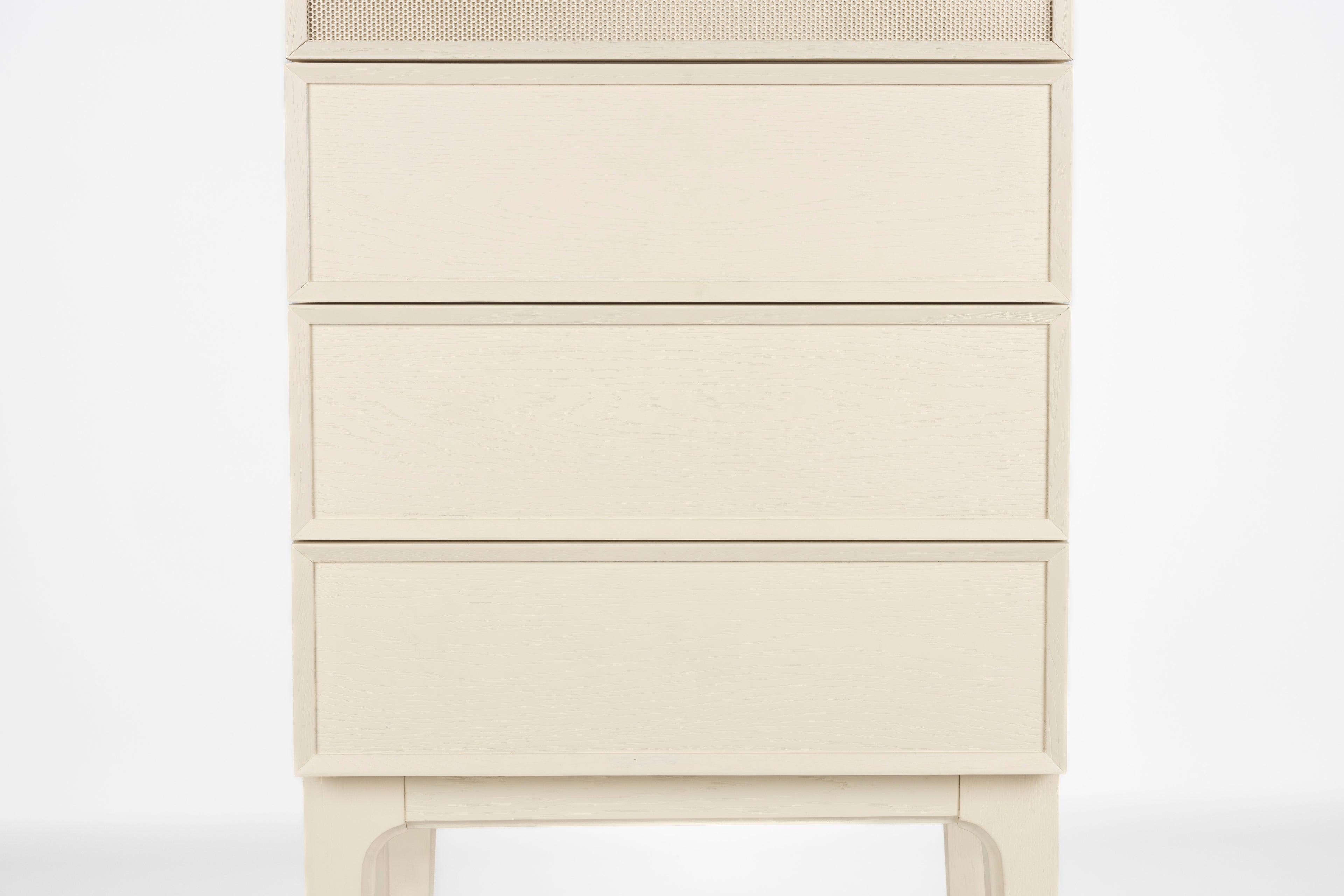 June 1 Porte 3 Tiroirs - Armoire - Chêne massif - Beige