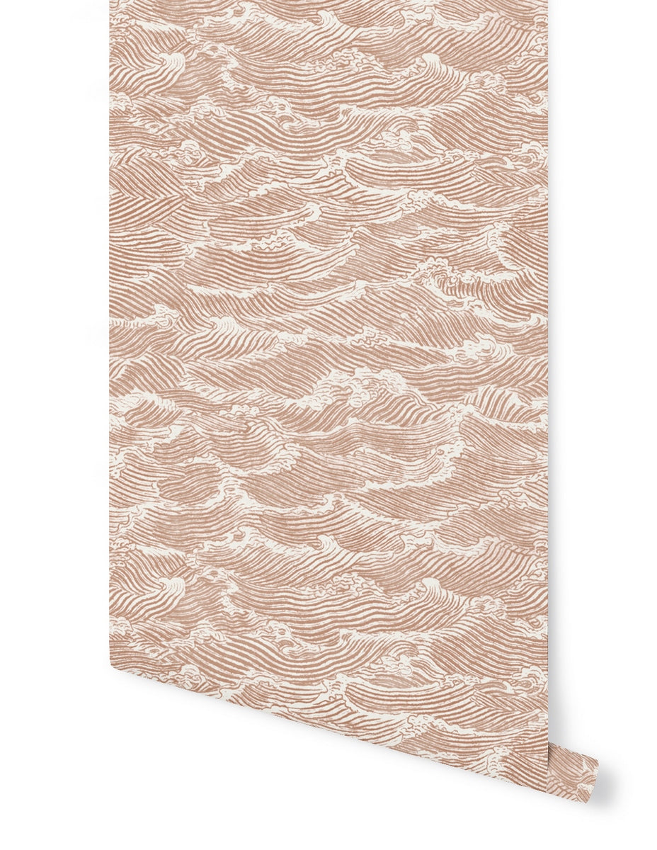 Rollo de Papel Pintado Waves - Coral