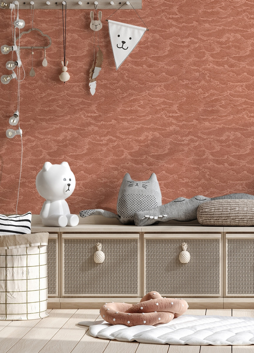 Rollo de Papel Pintado Waves - Mar Rojo