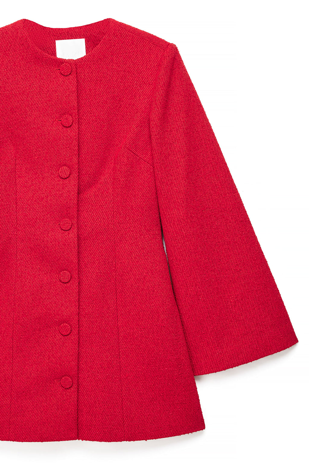 Vestido Blazer de Sarga Rojo de Manga Ancha
