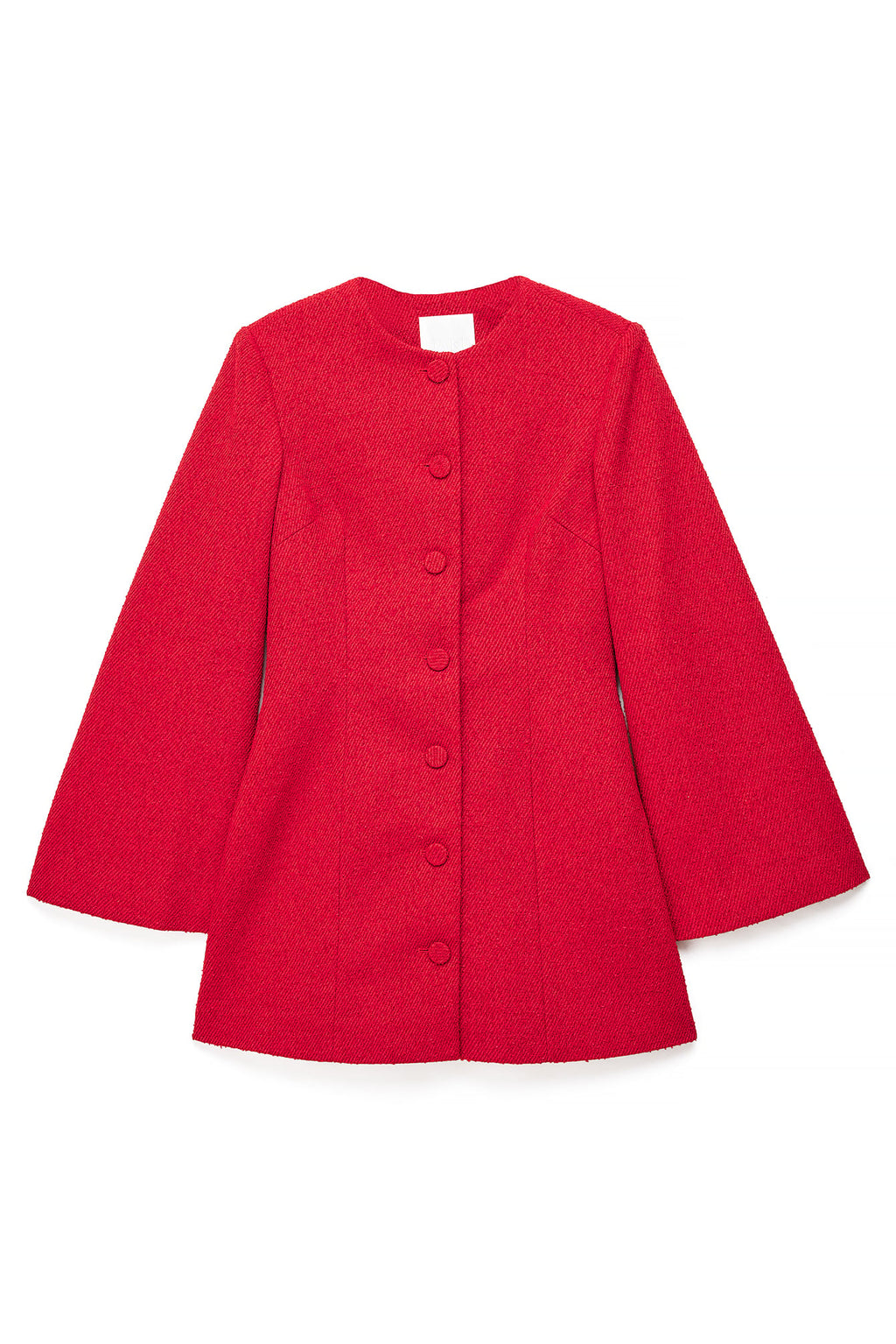 Vestido Blazer de Sarga Rojo de Manga Ancha