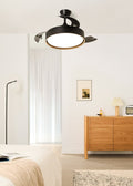 Wind Clear Edge - Ventilador de techo silencioso de 40 W con aspas retráctiles y luz LED - Negro