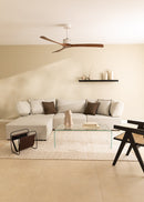 Wind Large DC - Ventilateur De Plafond 40W Silent XL Wifi - Blanc Et Bois Foncé