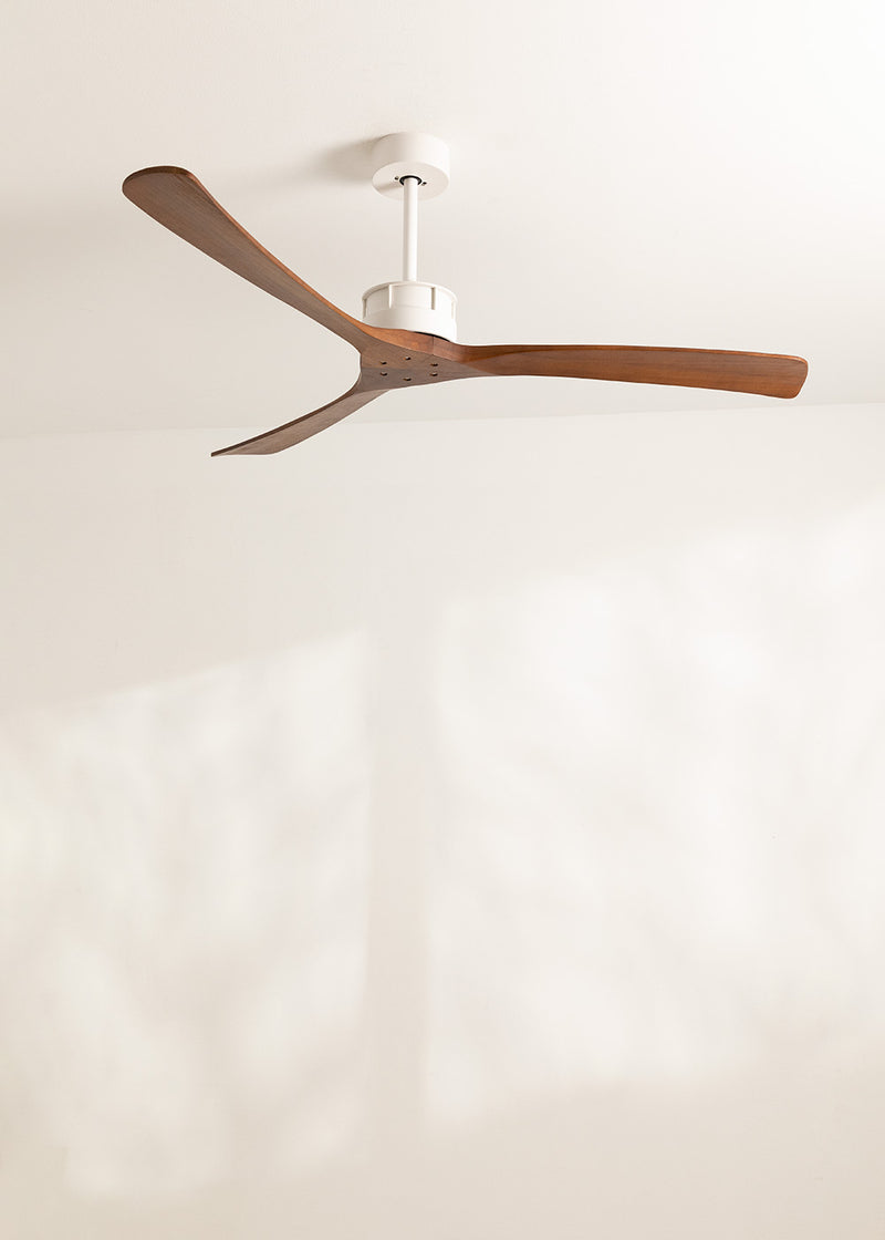 Wind Large DC - Ventilateur De Plafond 40W Silent XL - Blanc Et Bois Foncé