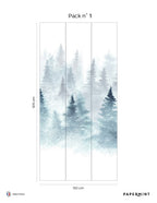 Mural Winter Forest - Bleu Neige