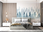 Mural Winter Forest - Bleu Neige