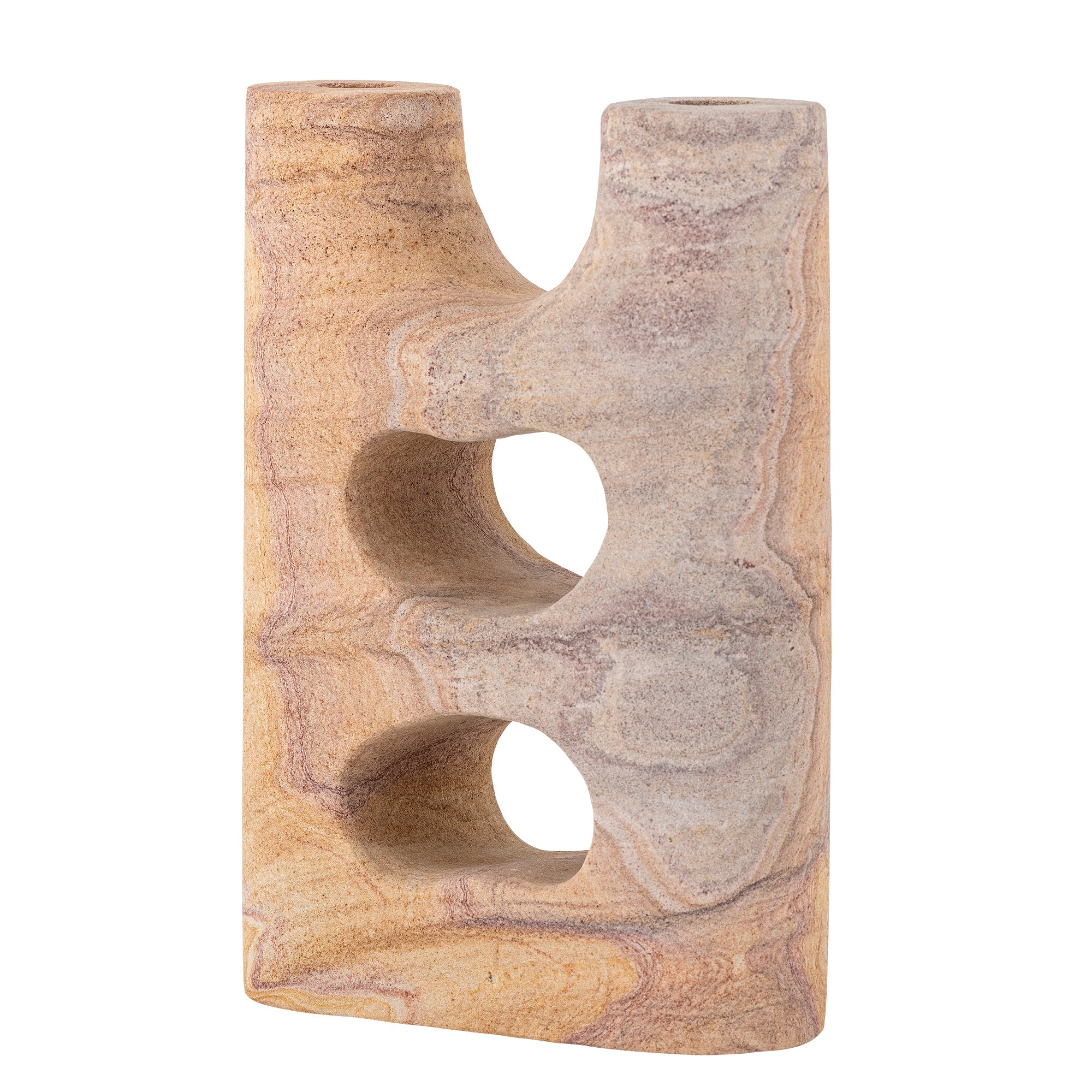 Lodi - Set of 2 Candle Holders - Natural - Sandstone