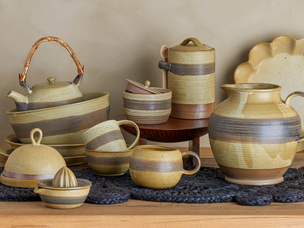 Solange - Set of 12 Mugs - Natural - Stoneware
