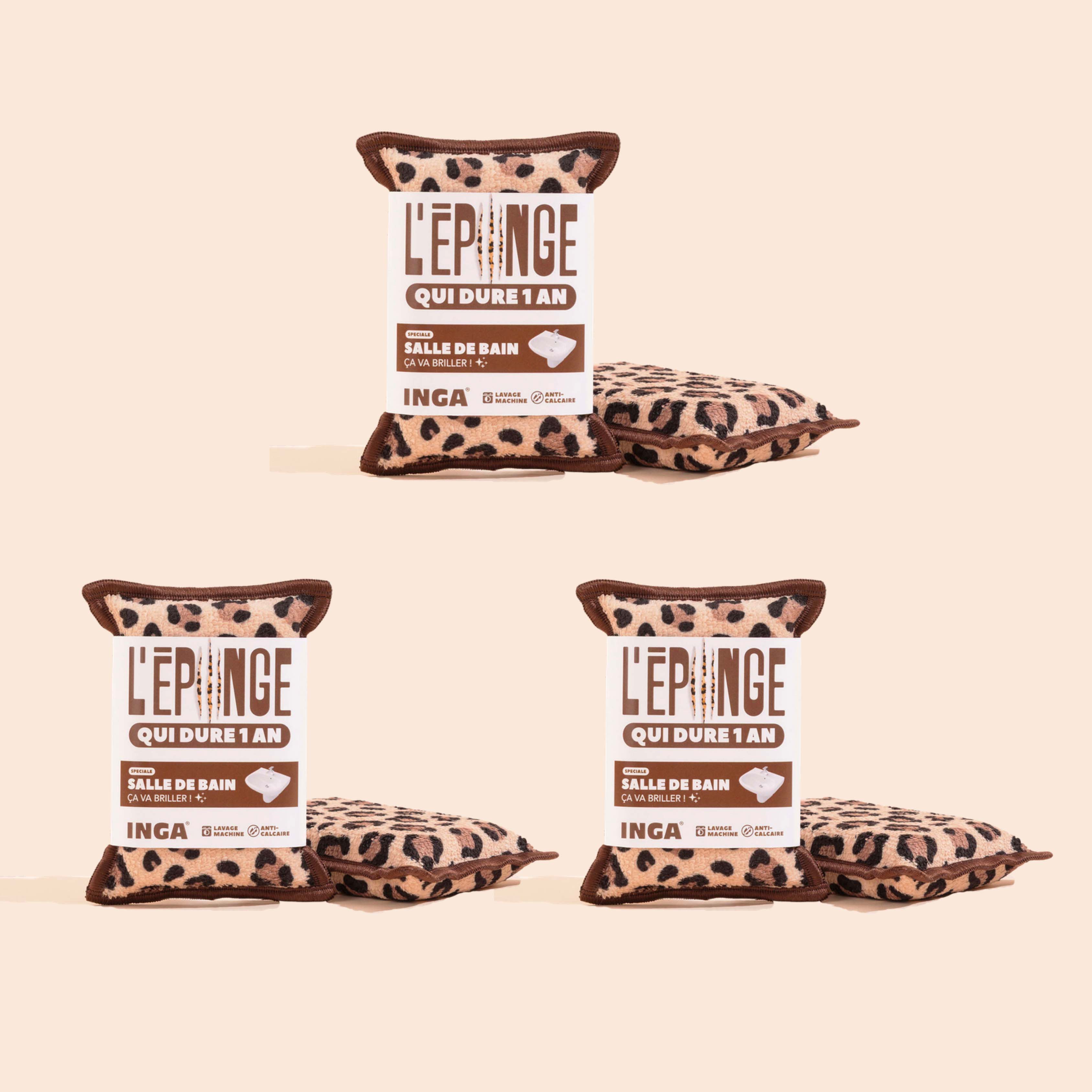 New - Leopard Bathroom Sponge Duo