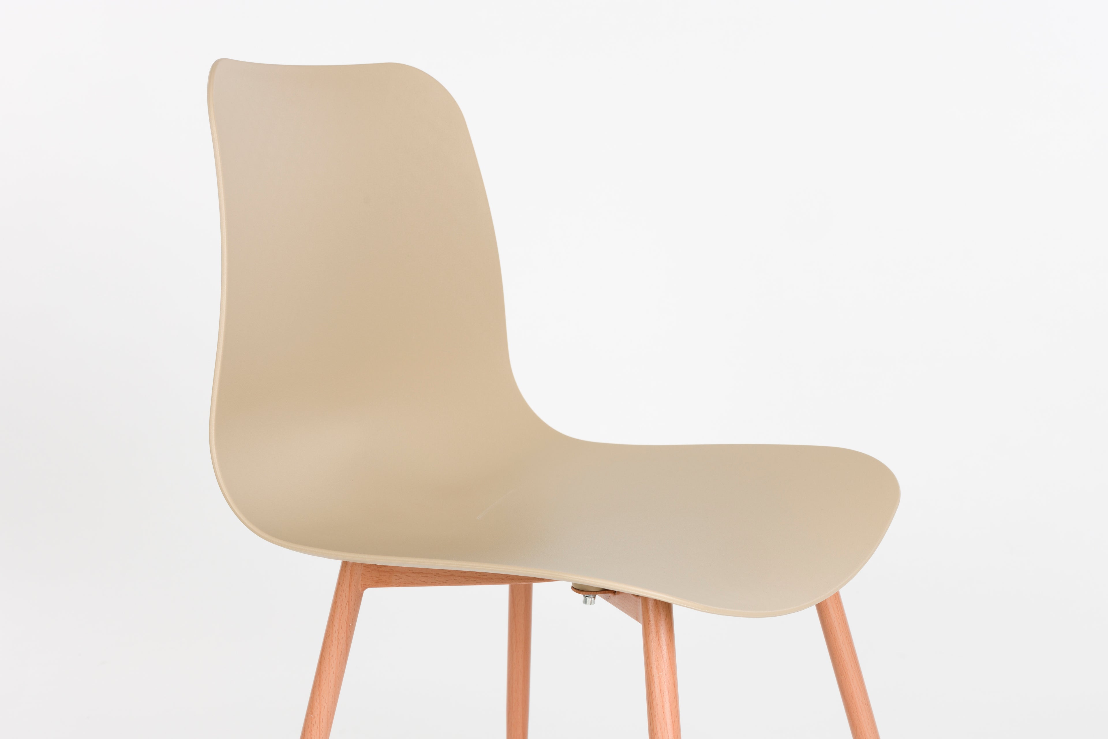 Leon - Set of 2 Dining Room Chairs - Steel - Beige