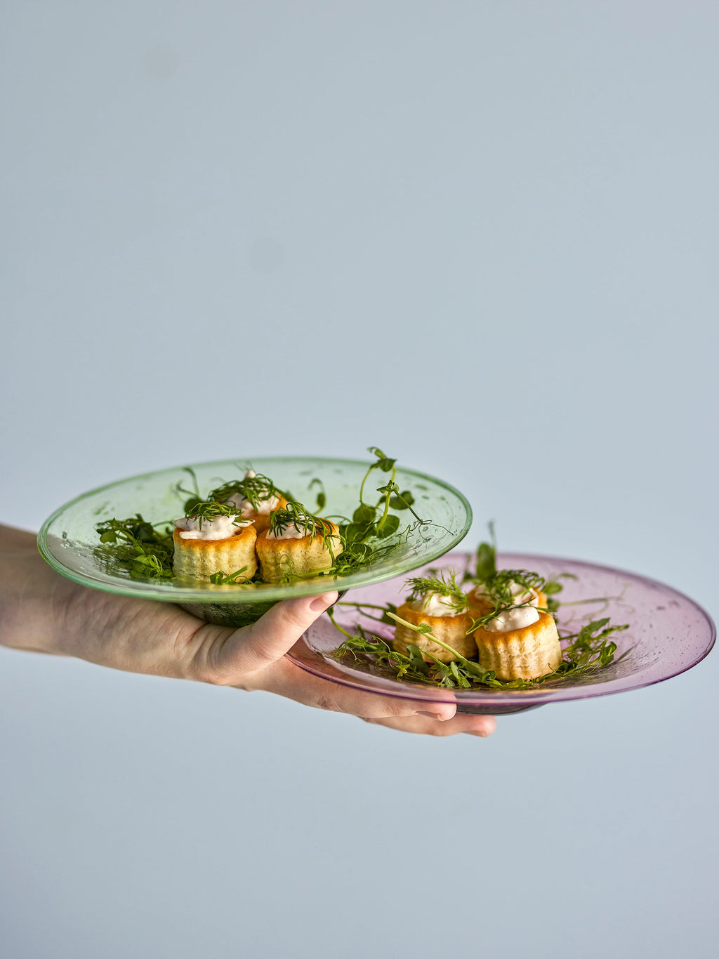 Sunil - Set of 4 Plates - Multicolour - Glass