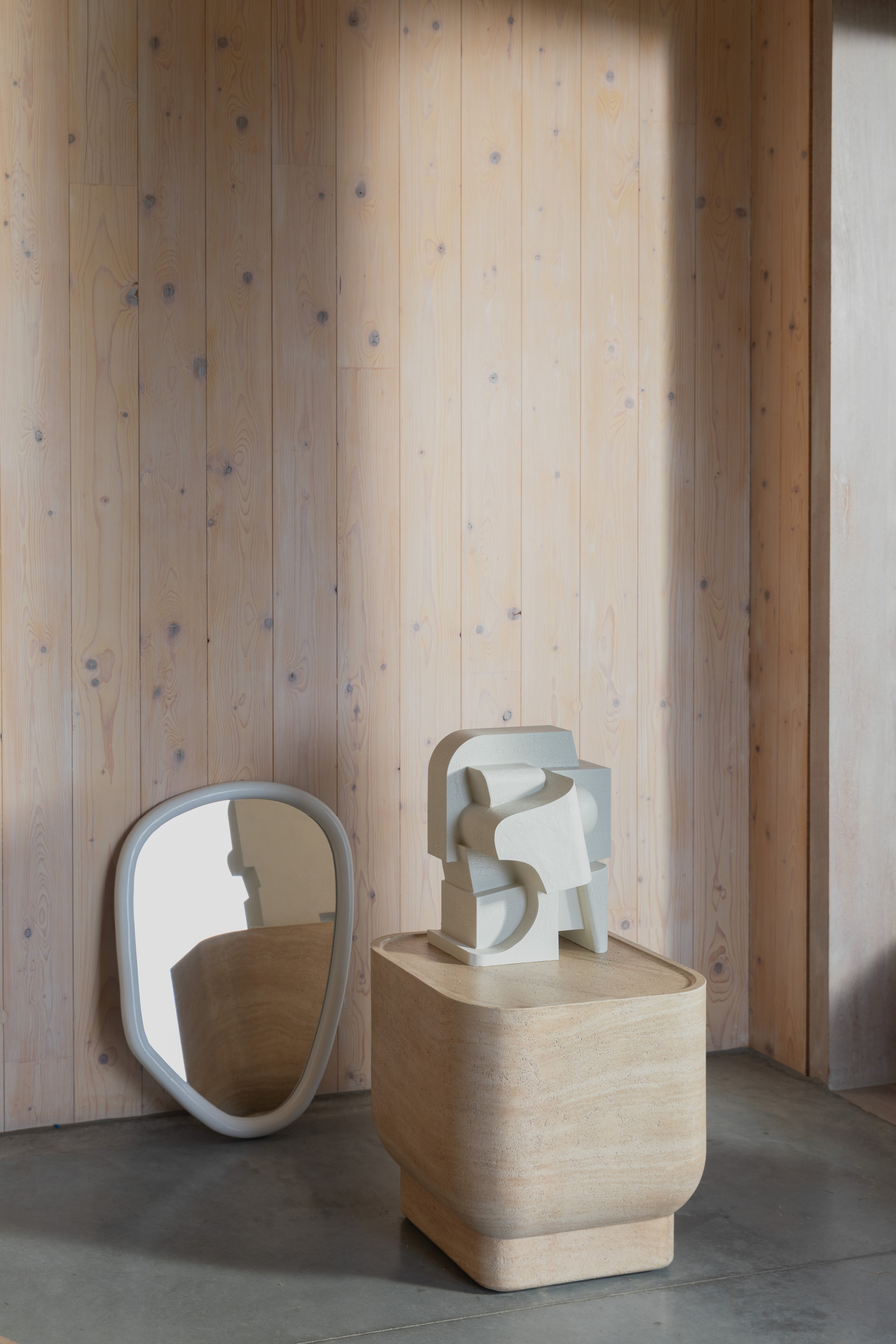Looks S - Espejo - Madera de mango - Blanco roto