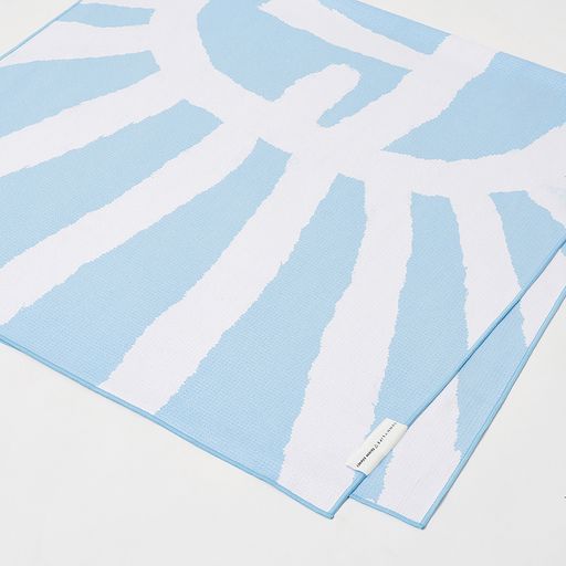 Serviette Microfibre Sun Face - Imprimé Bleu Et Blanc