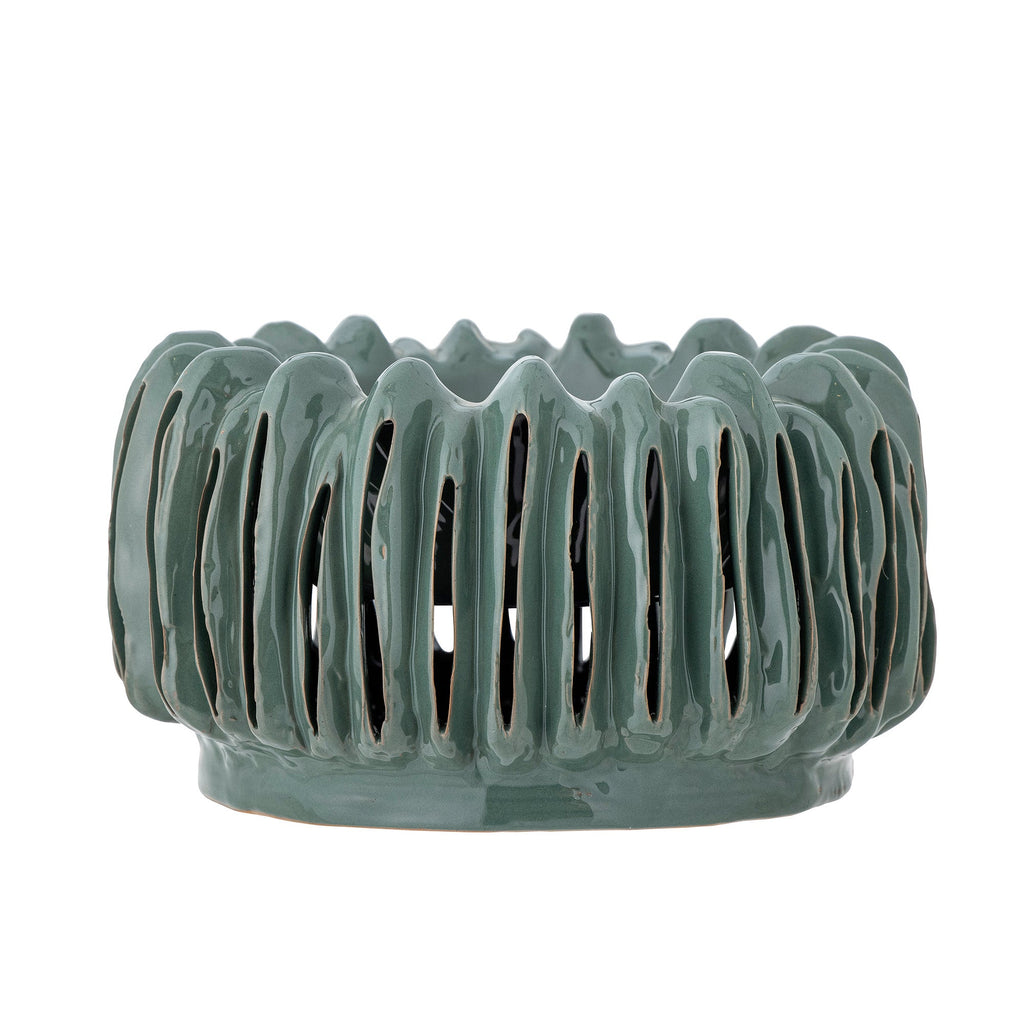 Mavel - Set of 2 Plant Pot Covers - Green - Stoneware
