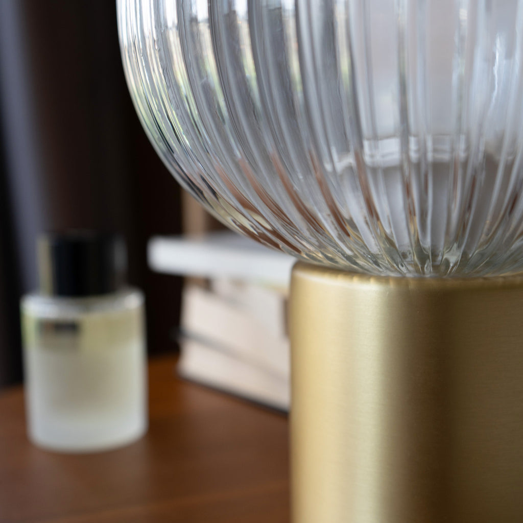 Lou - Lampe À Poser En Verre Cannelé