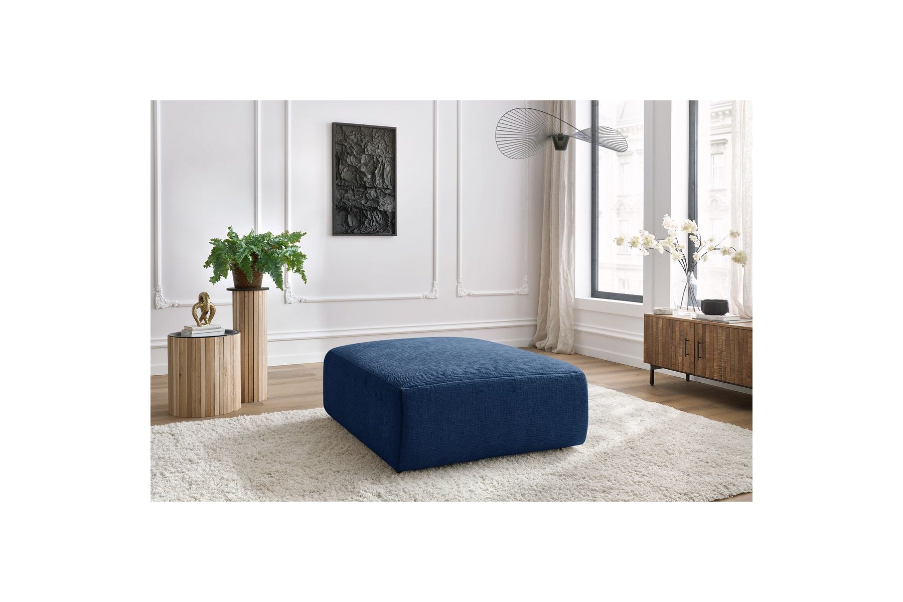 Jeanne - Large Pouffe - Textured Fabric