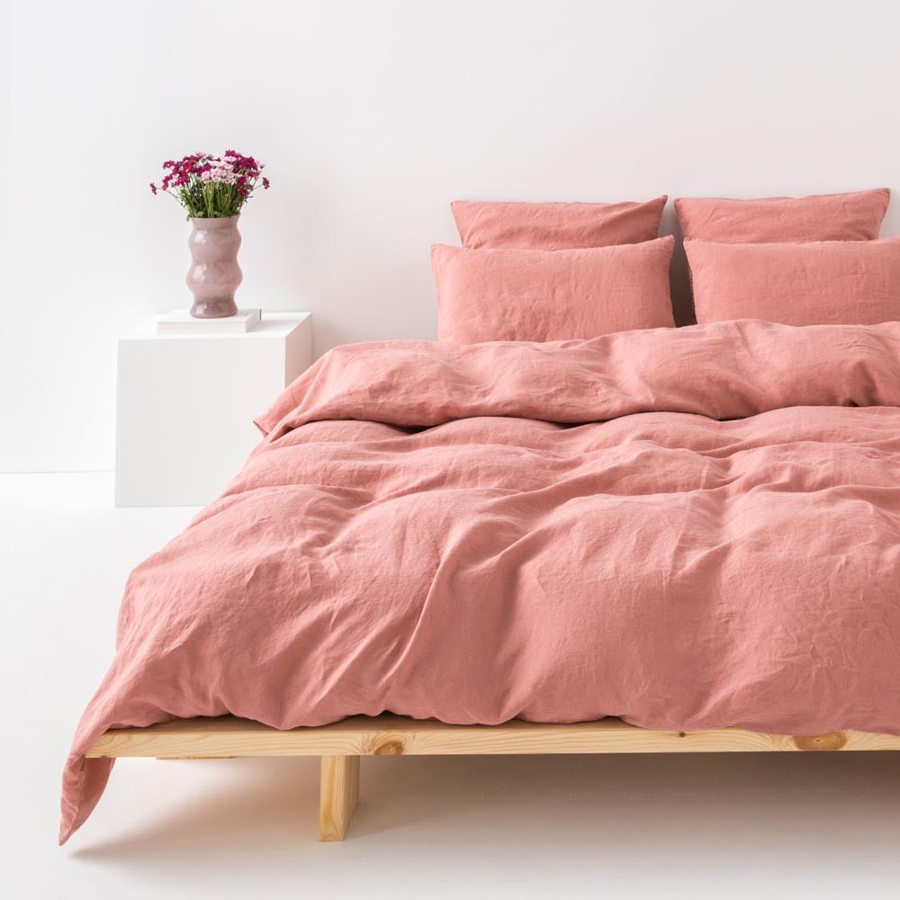 2 fundas de almohada de lino lavado - rosa viejo - MOST - The Bradery