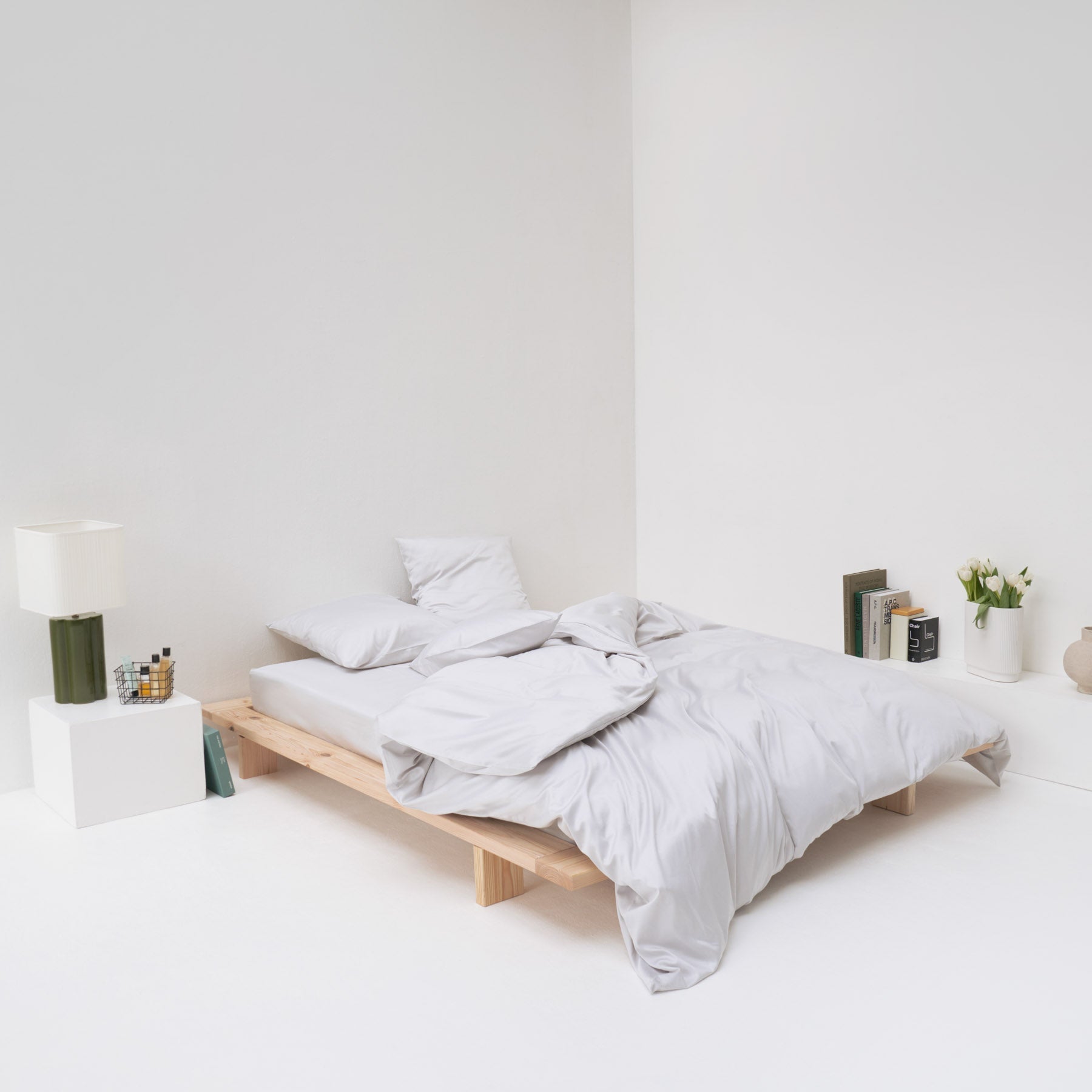 2 Cotton Satin Pillowcases - Pebble - MOST - The Bradery