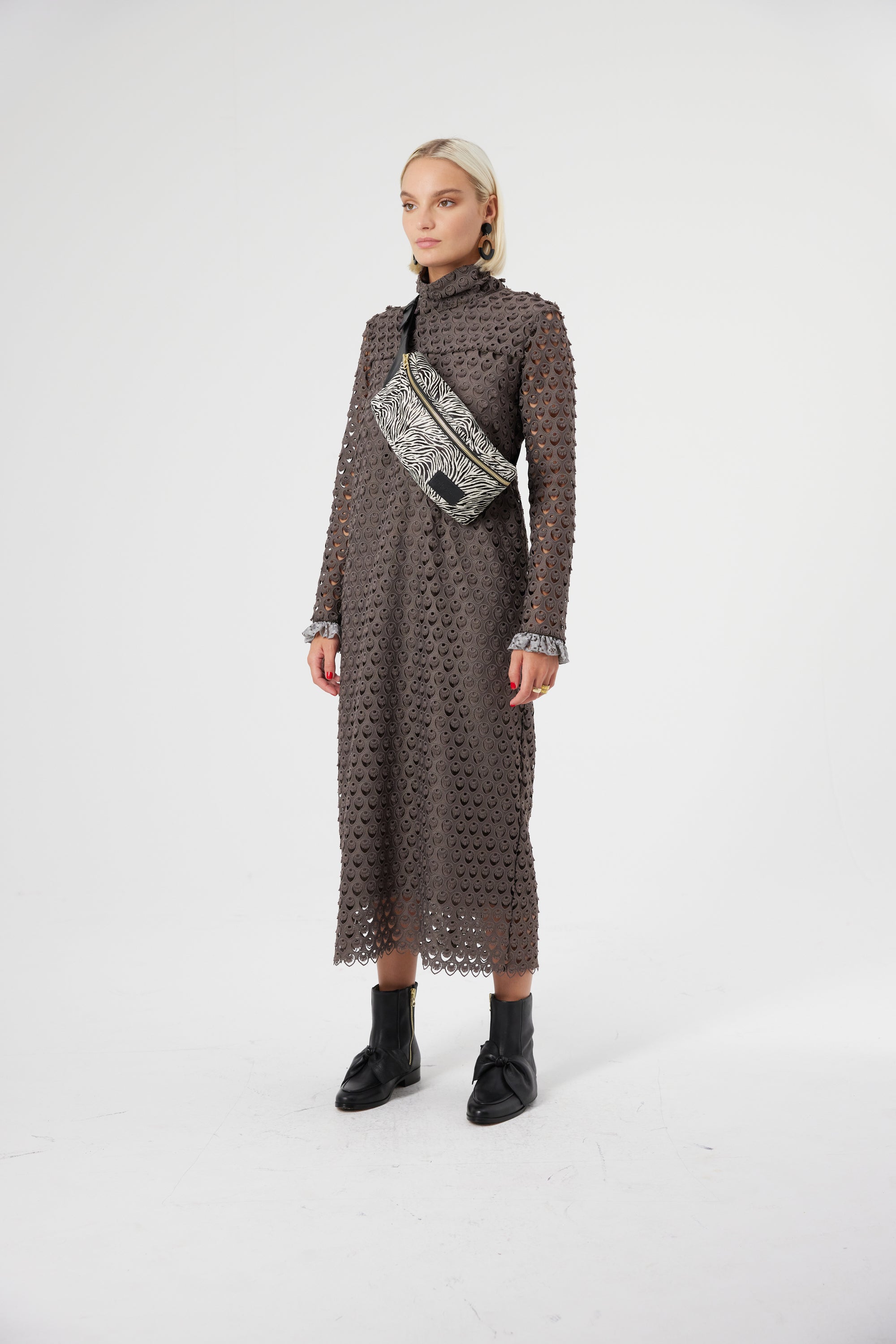 Marshall Dress In Charbon Lace