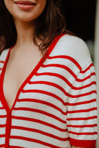 Robe Évy Rayé Rouge