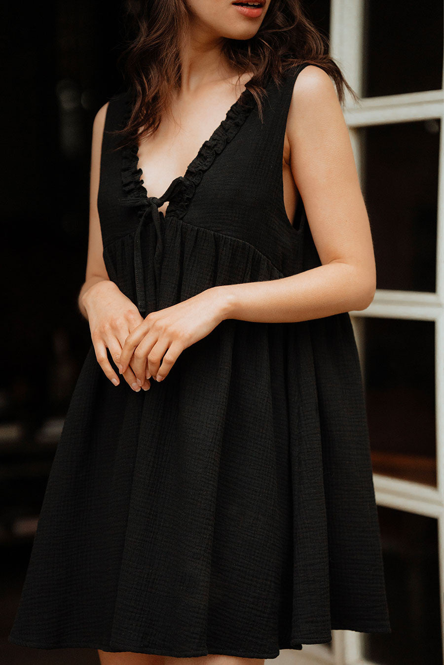 Robe Fanny Noir Coton