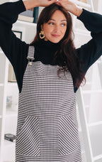 Albertine Houndstooth Dungaree Dress