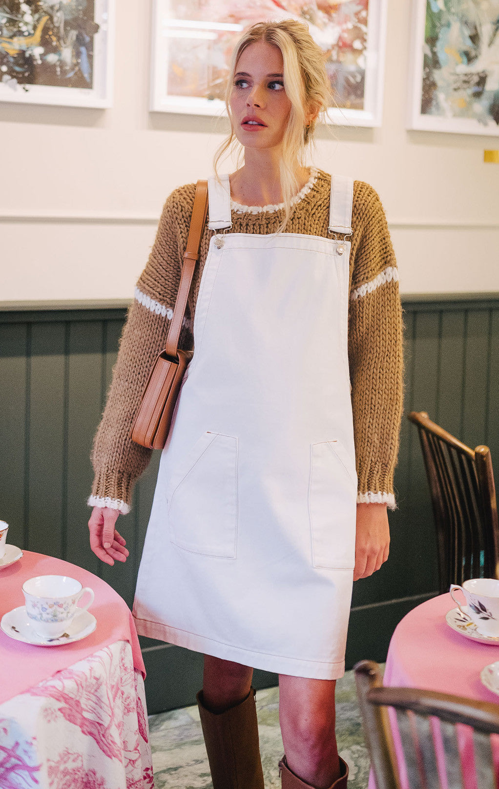 Manoa White Denim Dungaree