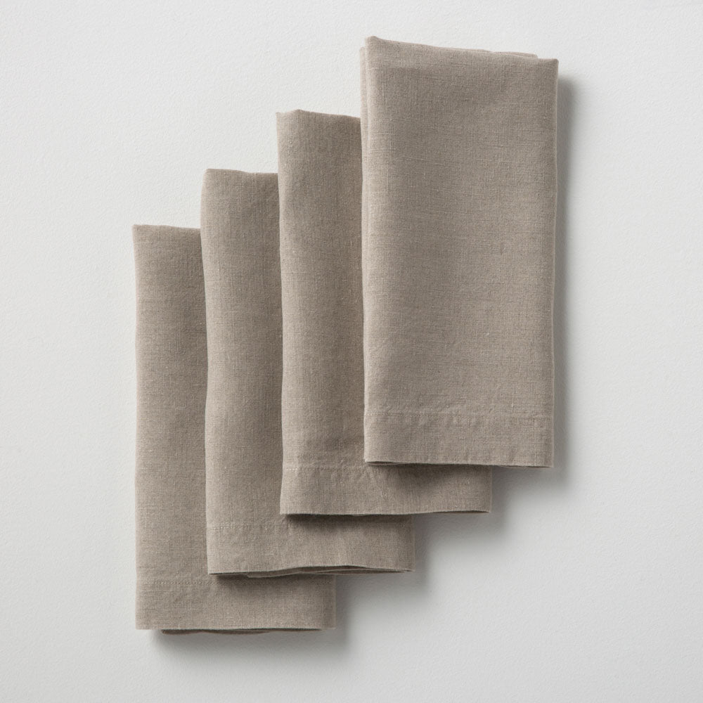 4 Washed Linen Napkins - Natural - MOST - The Bradery