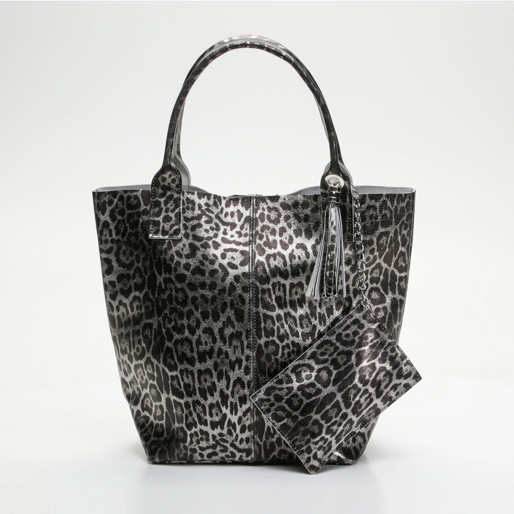 Sac À Main Yana - Motif Leopard Noir