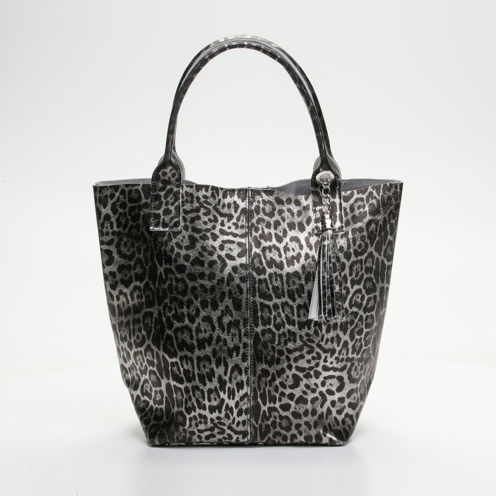 Sac À Main Yana - Motif Leopard Noir