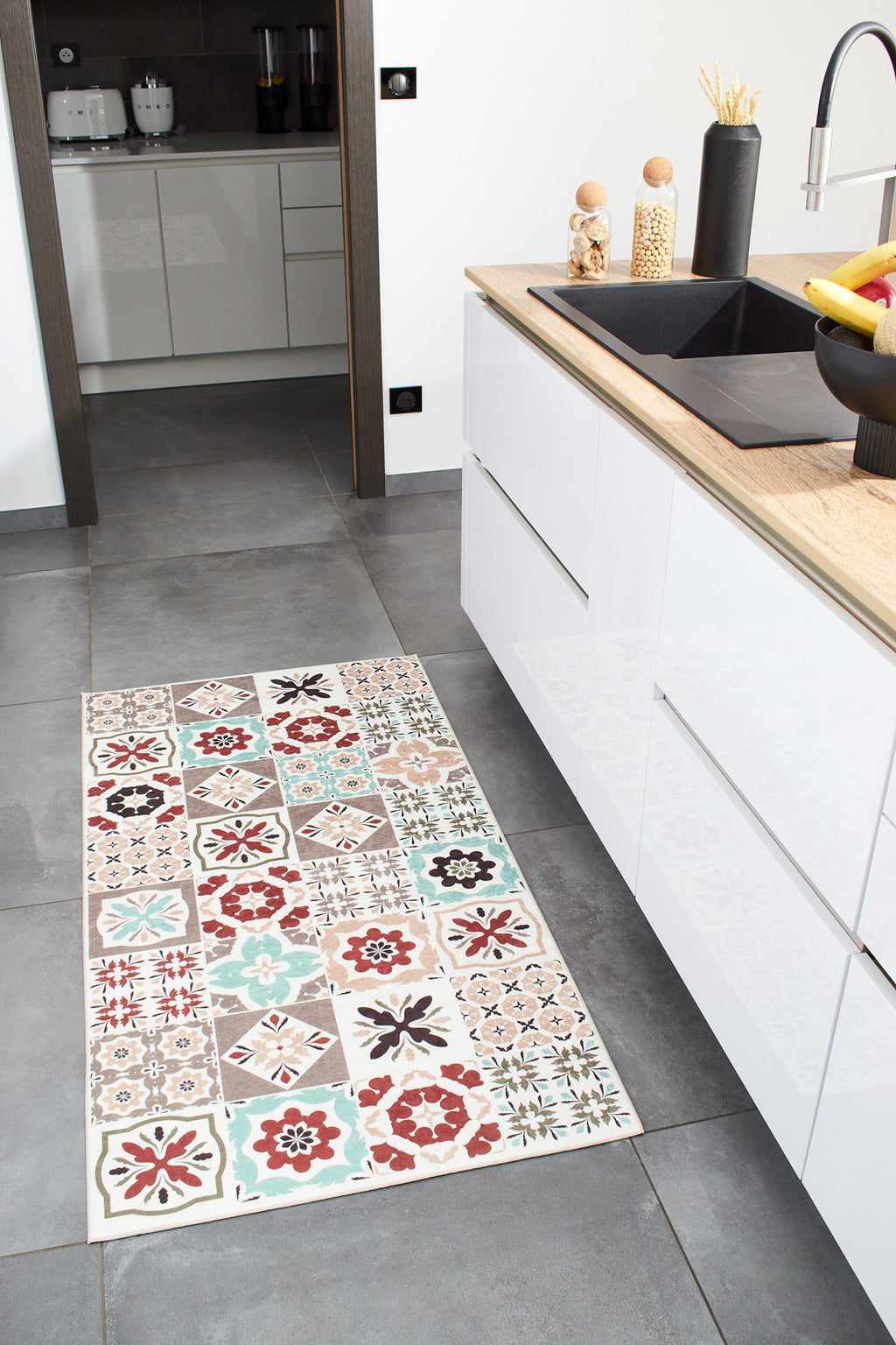 Azulejo - Tapis De Cuisine - Polyester Imprimé - Multicolore