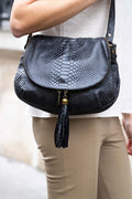 Bolso de hombro Lana de cocodrilo - Negro
