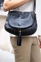 Bolso de hombro Lana de cocodrilo - Negro