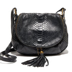 Bolso de hombro Lana de cocodrilo - Negro