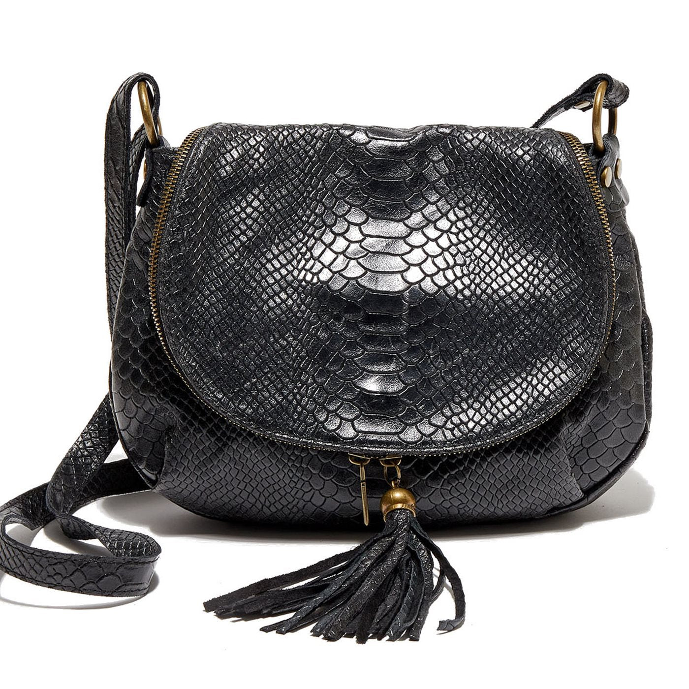Bolso de hombro Lana de cocodrilo - Negro