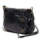 Bolso de hombro Lana de cocodrilo - Negro