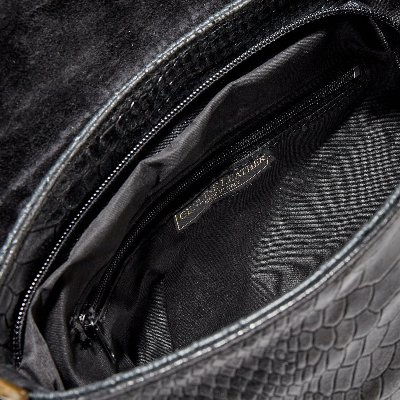 Bolso de hombro Lana de cocodrilo - Negro