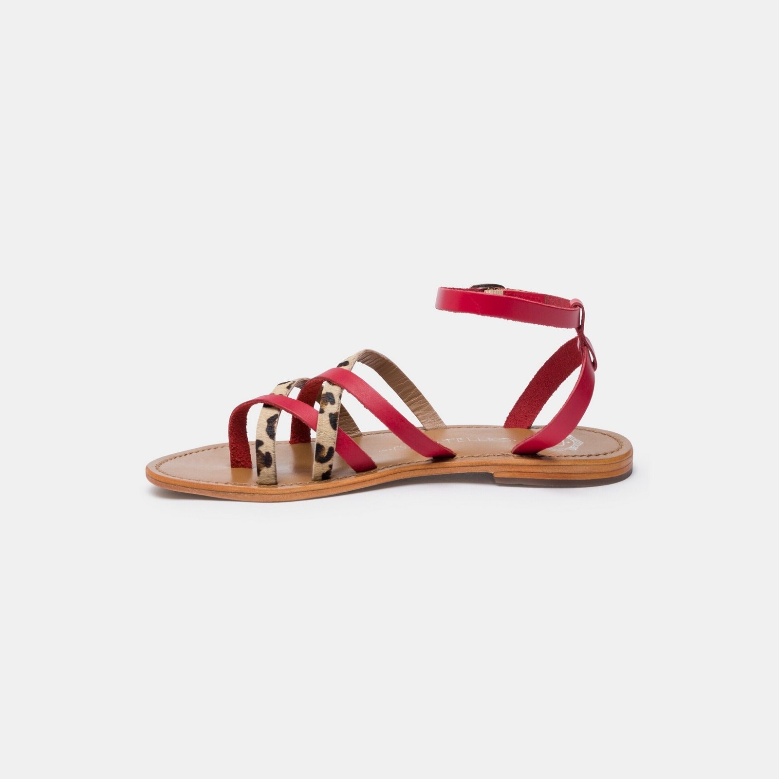 Sandales Entre-Doigts Cabildo - Rouge / Leopard